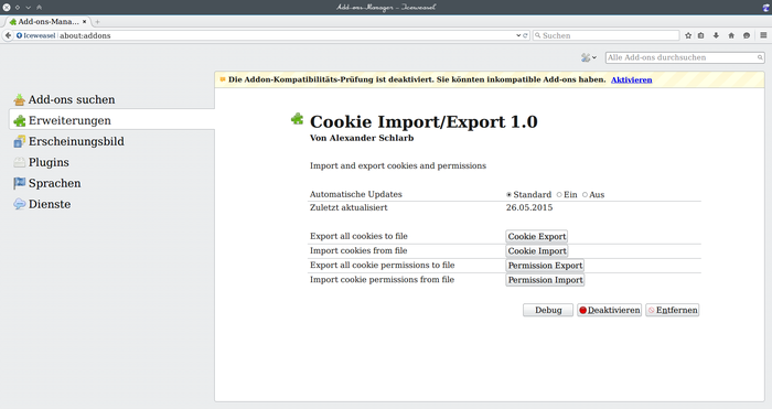 import and export pale moon addons